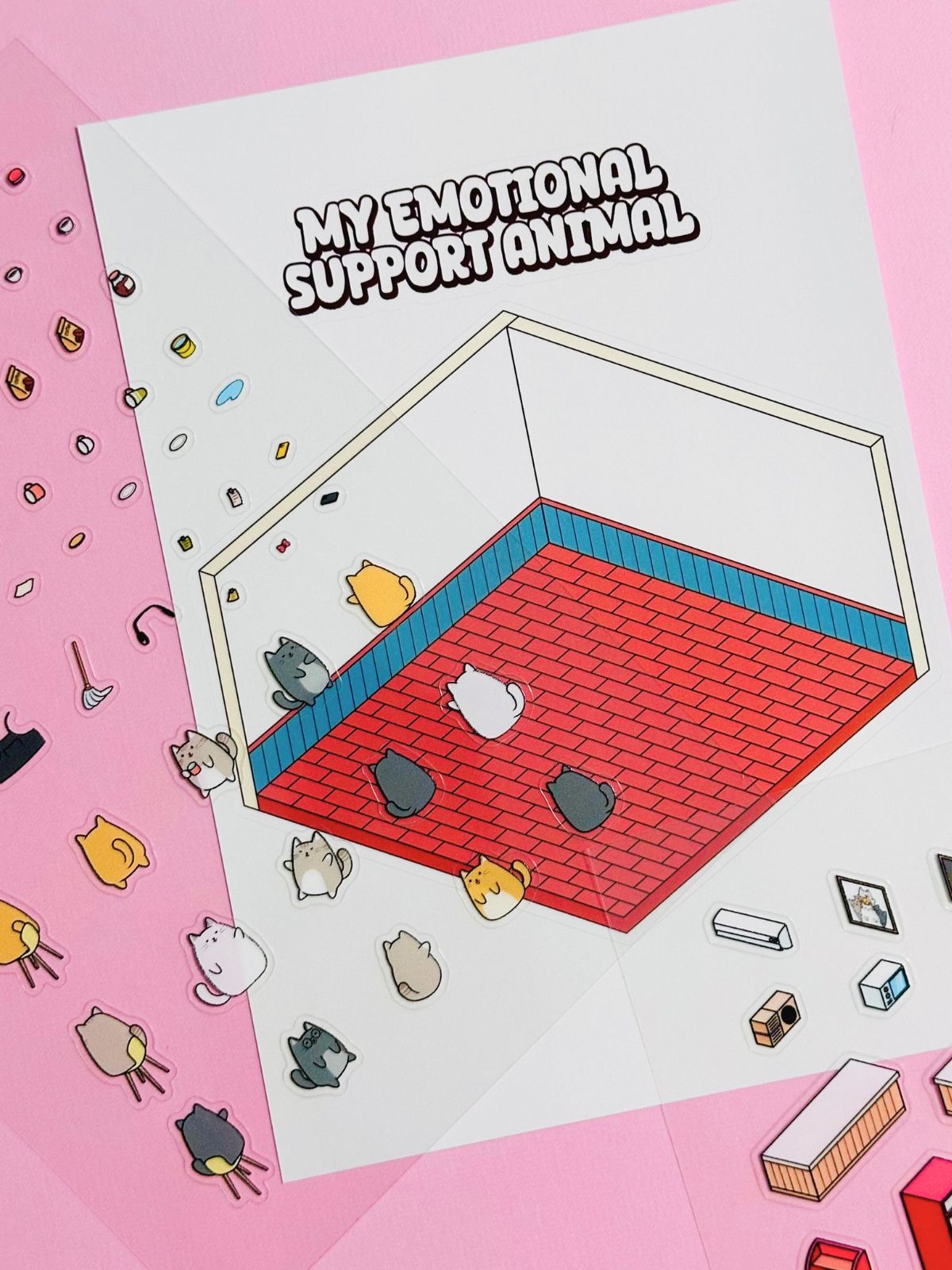 The Purrfect Café Stick-a-Scene Stickers
