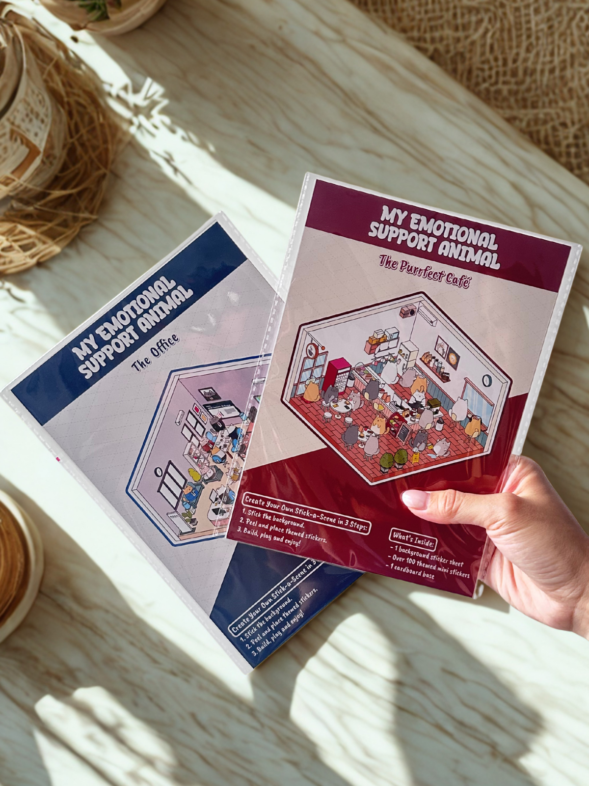 MESA’s Stick-a-Scene Combo: The Purrfect Café & The Office Stickers
