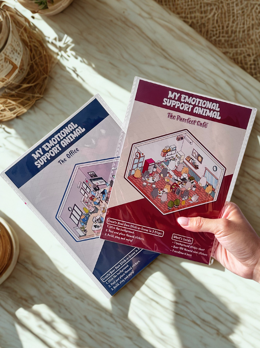 MESA’s Stick-a-Scene Combo: The Purrfect Café & The Office Stickers
